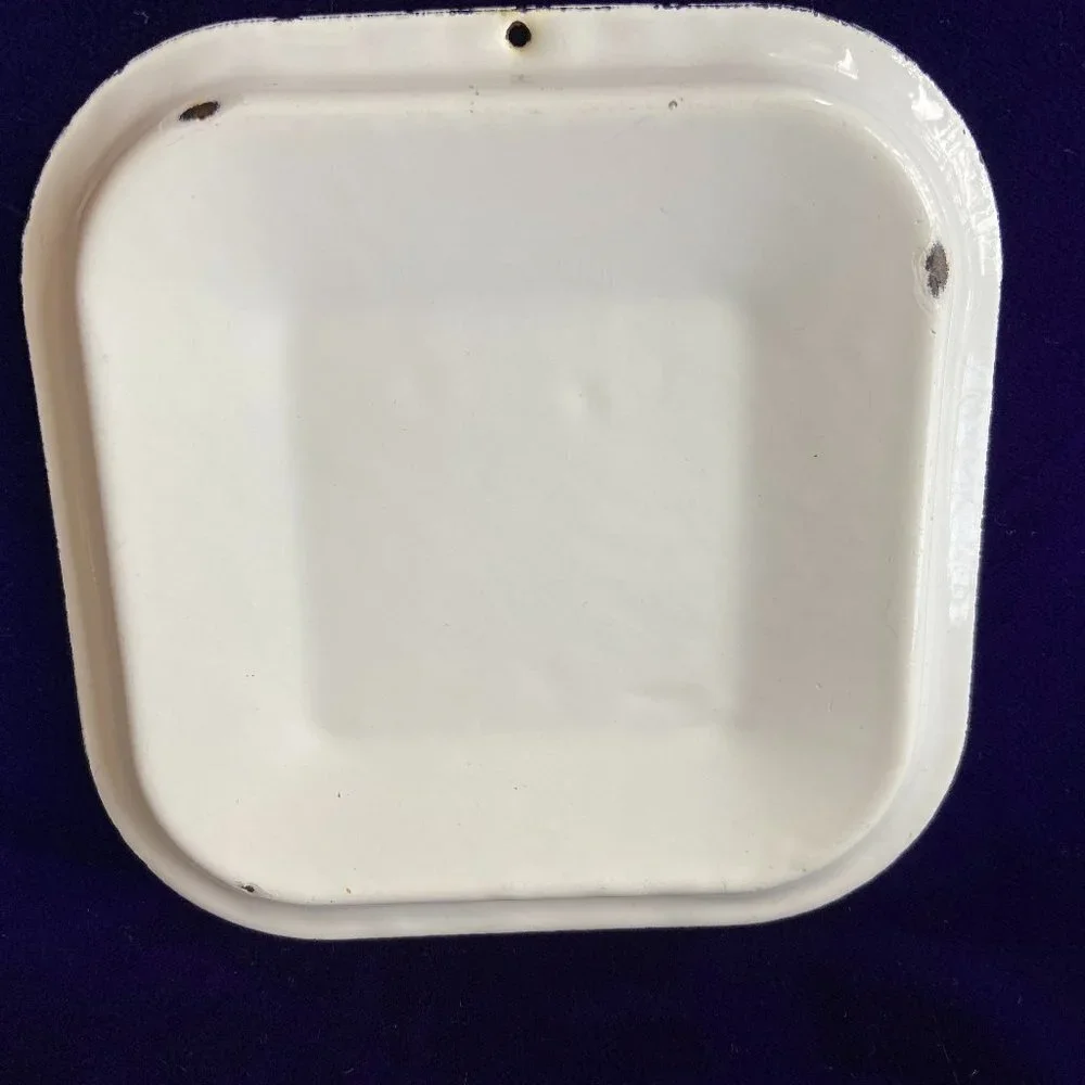 Vintage Russia Metal Enamelware refrigerator Box Lid
